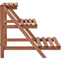 Berkfield Home 3-Tier Plant Stand Cedar Wood 48x45x40 cm in Brown | Size: 48 x 45 x 40 cm