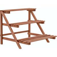 Berkfield Home 3-Tier Plant Stand Cedar Wood 48x45x40 cm in Brown | Size: 48 x 45 x 40 cm
