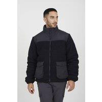 Brave Soul Men's Funnel Neck Fleece Jacket in Black | Size: Large