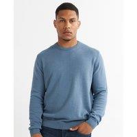 Alse Studio Men's Premium Quality 100% Cotton Crew Neck Long Sleeve Jumper in Blue | Size: Medium