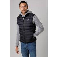 Santa Barbara Polo & Racquet Club Men's Lightweight Zip Through Padded Gilet with Zipped Pockets in Black | Size: 2XL