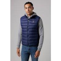 Santa Barbara Polo & Racquet Club Men's Lightweight Zip Through Padded Gilet with Zipped Pockets in Navy | Size: Large