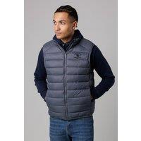 Santa Barbara Polo & Racquet Club Men's Lightweight Zip Through Padded Gilet with Zipped Pockets in Grey | Size: Small