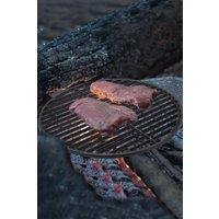 Living and Home Circular Cast Iron Grilling Grate Dual Side Grid for BBQ 37.5cm in Black