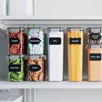 Living and Home 8Pcs Set Food Storage Containers Cereal Grain Organiser Box with Lids in Clear