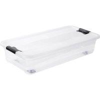 Keeeper Crystal Box 33 Litre with Lid & Caster Wheels - Transparent in Clear