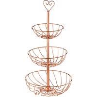Orsina Fruit Basket, Contemporary Copper Finish Wire Bowl For Storing Fresh Fruit, Durable Metal Construction in Gold