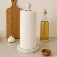 Orsina Marble Kitchen Roll Holder in White