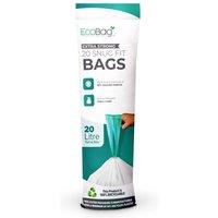ECOBAG NOT ALL BAGS ARE EQUAL 20 Pack Kitchen Drawstring Bin Liner 20L / 24 Microns(420 x 760mm) in White