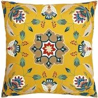 Furn Folk Flora Geometric Water & UV Resistant Outdoor Cushion in Yellow