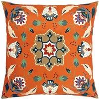 Furn Folk Flora Geometric Water & UV Resistant Outdoor Cushion in Orange