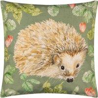 Evans Lichfield Grove Hedgehog Water & UV Resistant Outdoor Cushion in Olive | Size: 43 cm x 43 cm