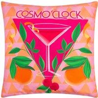 Furn Cosmo O' Clock Abstract Water & UV Resistant Outdoor Cushion in Pink | Size: 43 cm x 43 cm