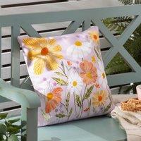 Wylder Wildflowers Country Water & UV Resistant Outdoor Cushion in Lilac | Size: 43 cm x 43 cm