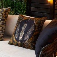 Paoletti Leopardis Trio Printed Outdoor Cushion in Gold | Size: 50 cm x 50 cm