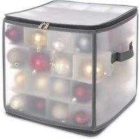 LIVIVO Christmas Bauble Storage Cube Heavy Duty Folding Case - Grey