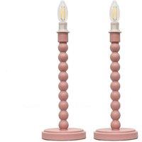 First Choice Lighting Set of 2 Bobbin - Blush Pink Table Lamp Bases