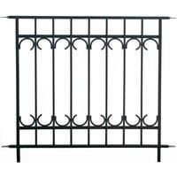 Primrose 91cm Park Lane Fence Section Black Galvanised Steel Panacea Fence System