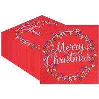Neel Blue 33cm Red Christmas Party Disposable Paper Napkins - 20pcs
