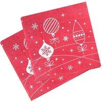 Neel Blue 33cm Red & White Blauble Xmas Design Paper Napkins - 20pcs