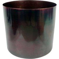 Leaf Metal Planter Plant Pot Iridescent Rainbow Finish 20 x 18cm Botanik | Size: 20 x 18 cm