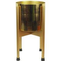 Leaf Metal Planter Stand Gold Metal Plant Pot 38.5cm x 18cm Design UK Botanik | Size: 38.5 cm x 18 cm