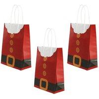 ILFD Group Ltd Christmas Santa Suit Paper Bags in Red | Size: 12 Pack