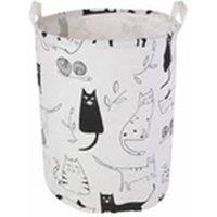 Havendro Cat Laundry Basket Folding Washing Dirty Clothes in White