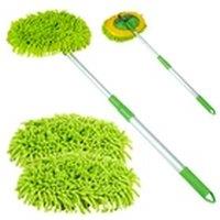 EONLION TELESCOPIC CAR CLEANING BRUSH MICROFIBER MOP WASH KIT in Green