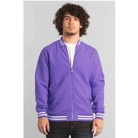 Enorsia Men's Heavy Waffle Varsity Jacket in Purple | Size: XL