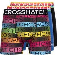 Crosshatch Men's Rainbow Mix Boxers 3pk in Black | Size: Medium