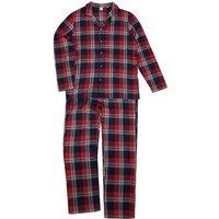 SF Men's Tartan Pyjama Set in Red | Size: 2XL