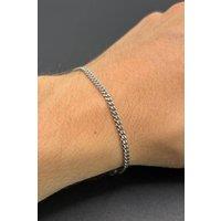 Outrage London Men's Silver Personalised 3MM Cuban Chain Bracelet | Size: 6 inches