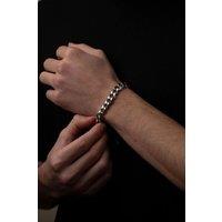 Outrage London Men's Silver Personalised 11MM Cuban Chain Bracelet | Size: 9 inches