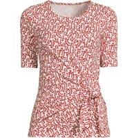 Lands' End Women's Lightweight Jersey Tie Waist Top in Orange | Size: 16-18