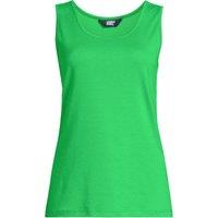 Lands' End Women's Cotton Vest Top in Bottle Green | Size: 14-16
