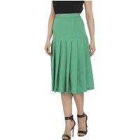 Cutie London Women's Pleated Midi Skirt in Green | Size: 8