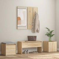 Berkfield Home Hallway Furniture Set Sonoma Oak Engineered Wood in Beige