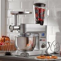 Cooks Professional Multifunction Stand Mixer 1200W with Mincer, Blender, 6.2L Mixing Bowl in Silver