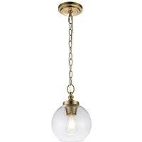 Netlighting Feiss Tabby Dome Pendant Ceiling Light Burnished Brass in Yellow