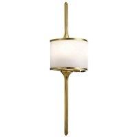 Netlighting Mona 2 Light Bathroom Wall Light Brass IP44 G9 in Yellow