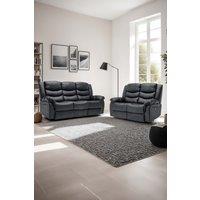 More4Homes Seattle Electric Recliner Bonded Leather 2+3 Seater Sofa Set in Black