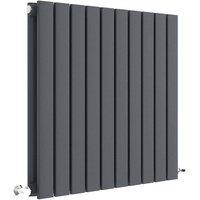 Balterley Lucia Square Horizontal Double Panel Radiator 600mm x 586mm Anthracite in Grey