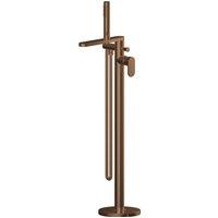 Balterley Current Round Freestanding Bath Shower Mixer Tap, Kit - Brushed Bronze in Brown