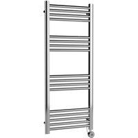 Balterley Electric Round Tube Towel Rail with 17 Bars, 1200mm x 500mm - Chrome in Silver