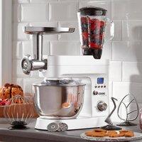 Cooks Professional Multifunction Stand Mixer 1200W with Mincer, Blender, 6.2L Mixing Bowl in White