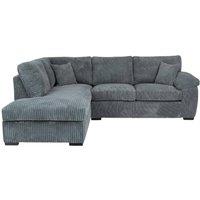 Bliss Furniture Jumbo Cord L Shape 4 Seater Left Hand Corner Sofa in Grey Colour | Size: 4 Person