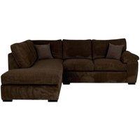 Bliss Furniture Jumbo Cord L Shape 4 Seater Left Hand Corner Sofa in Brown | Size: 4 Person