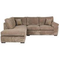 Bliss Furniture Jumbo Cord L Shape 4 Seater Left Hand Corner Sofa in Beige | Size: 4 Person