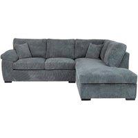 Bliss Furniture Jumbo Cord L Shape 4 Seater Right Hand Corner Sofa in Grey | Size: 4 Person